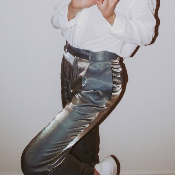 men’s ASOS metallic pants - Picture 3 of 7